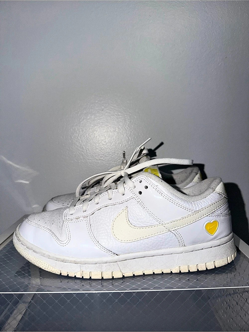 Nike Dunk Low Valentine's Day Yellow Heart Sneakers White & Yellow